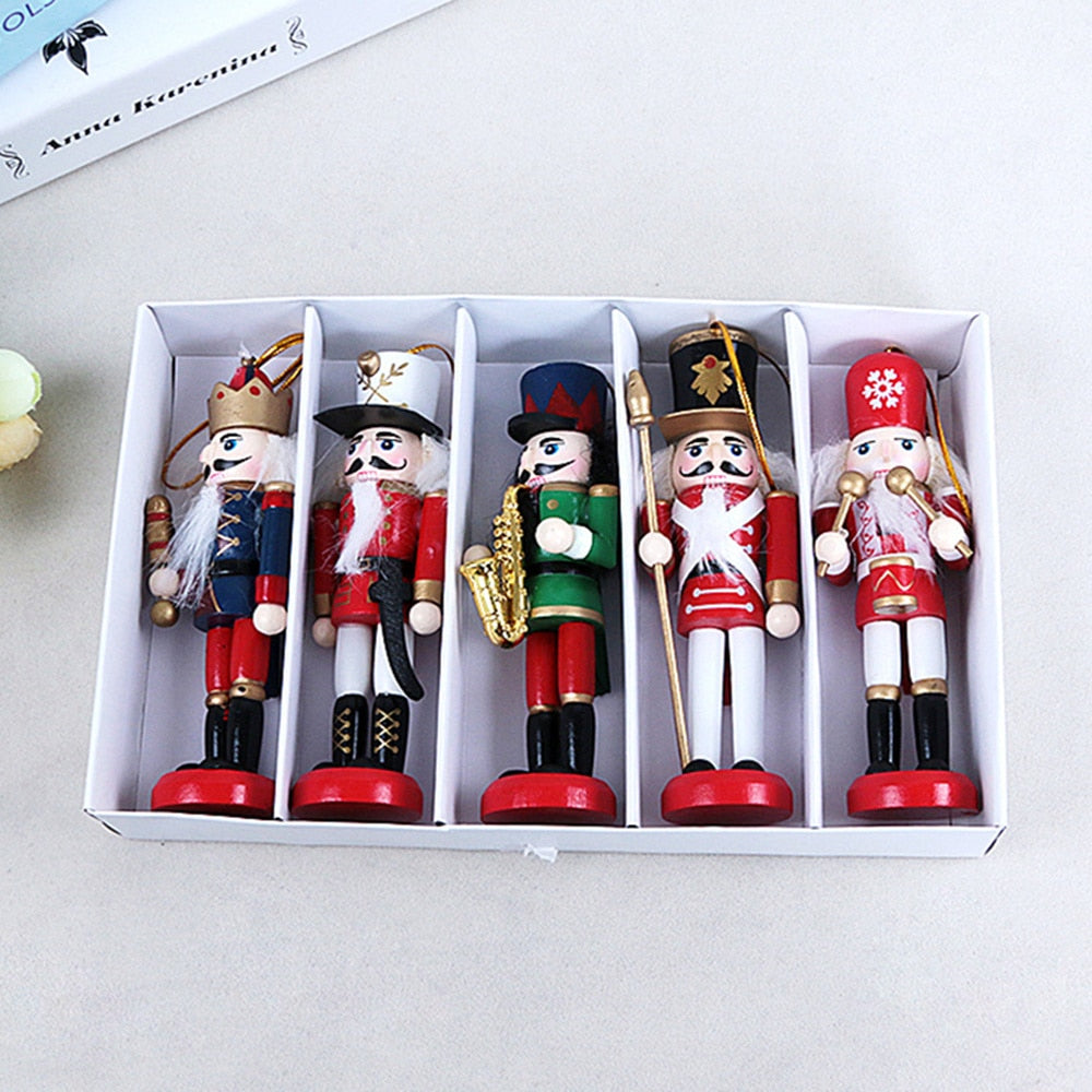 1Pc 12cm New Year Decor Kids Doll Wooden Nutcracker Soldier