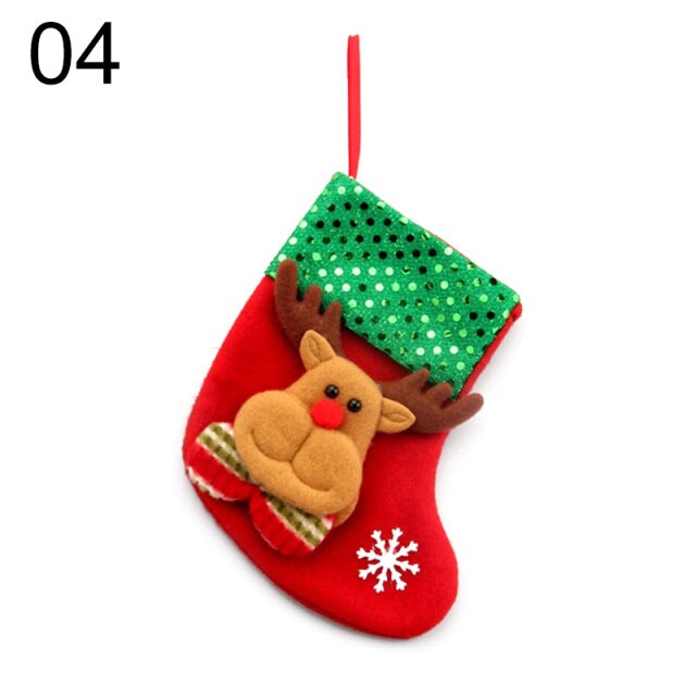 Stocking Sack Xmas Gift Candy Bag Noel Christmas