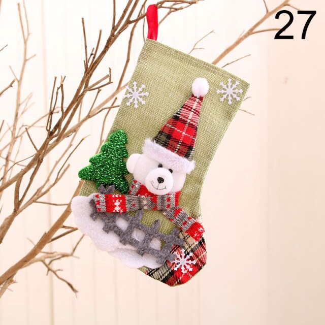 Stocking Sack Xmas Gift Candy Bag Noel Christmas