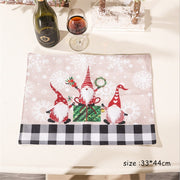 Christmas Placemats Non Slip Heat-Resistant Table Mats Forest Man Xmas