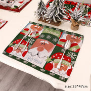 Christmas Placemats Non Slip Heat-Resistant Table Mats Forest Man Xmas