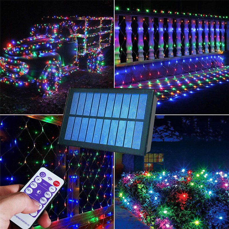 Outdoor Net Mesh Solar String Lights 192 LED 3*2m - Christmas Trees USA