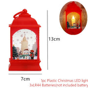 Santa Claus Snowman Lantern Light Merry Christmas - Christmas Trees USA