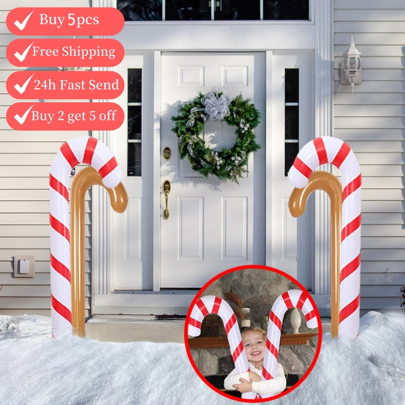 Christmas Decoration Inflatable Canes Lollipop Balloon