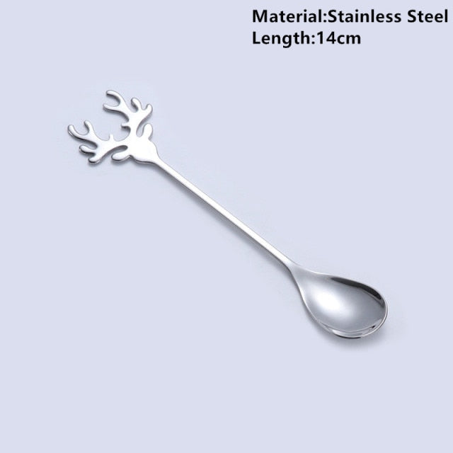 Navidad Merry Christmas Elk Tree Spoons