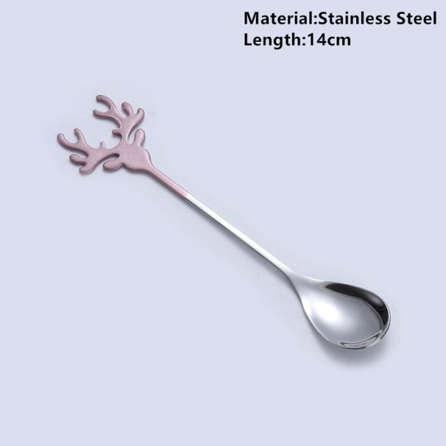 Navidad Merry Christmas Elk Tree Spoons