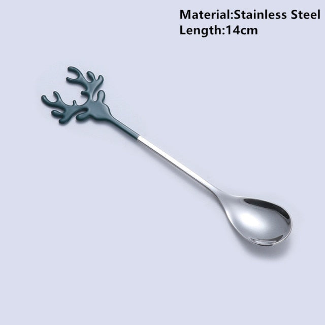 Navidad Merry Christmas Elk Tree Spoons