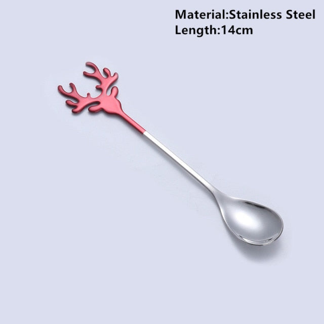 Navidad Merry Christmas Elk Tree Spoons