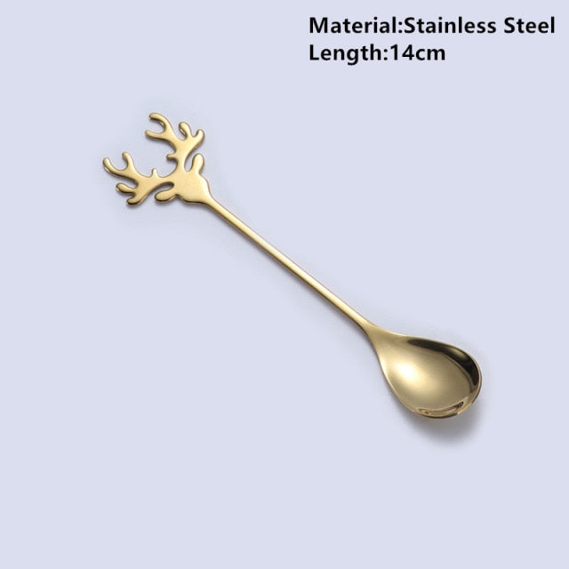 Navidad Merry Christmas Elk Tree Spoons