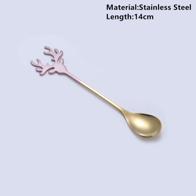 Navidad Merry Christmas Elk Tree Spoons