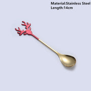 Navidad Merry Christmas Elk Tree Spoons