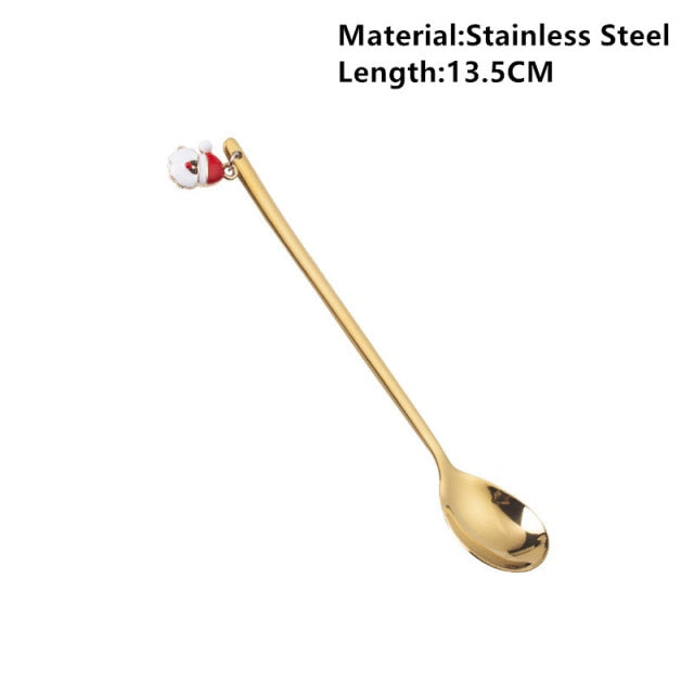Navidad Merry Christmas Elk Tree Spoons