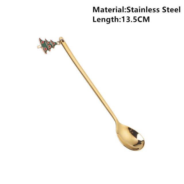 Navidad Merry Christmas Elk Tree Spoons