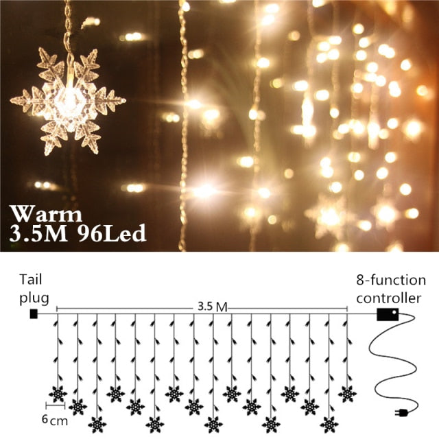 3.5m Snowflake LED Light Christmas Tree Decorations - Christmas Trees USA