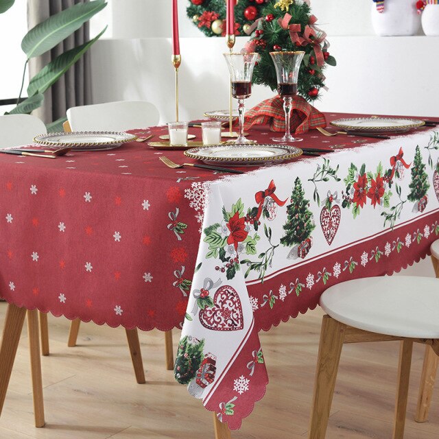 Christmas Print Tablecloth Waterproof Anti-stain