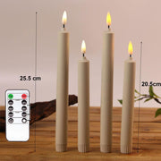 Pack of 6 Yellow Flickering Remote LED Taper Candles,20.5 cm/25.5 cm