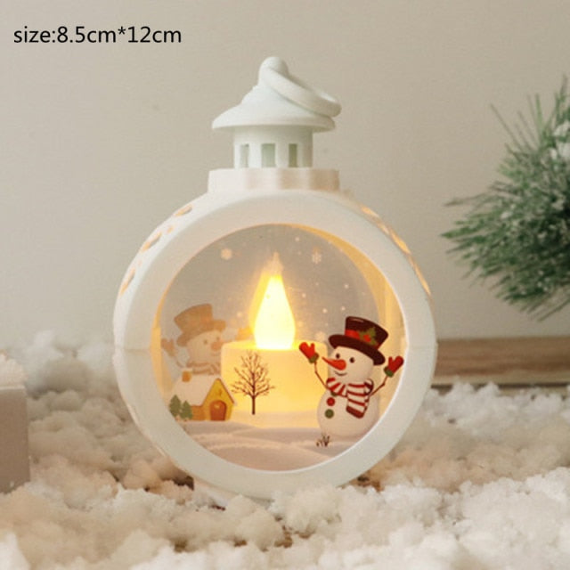 Santa Claus Snowman Lantern Light Christmas Tree Ornament - Christmas Trees USA
