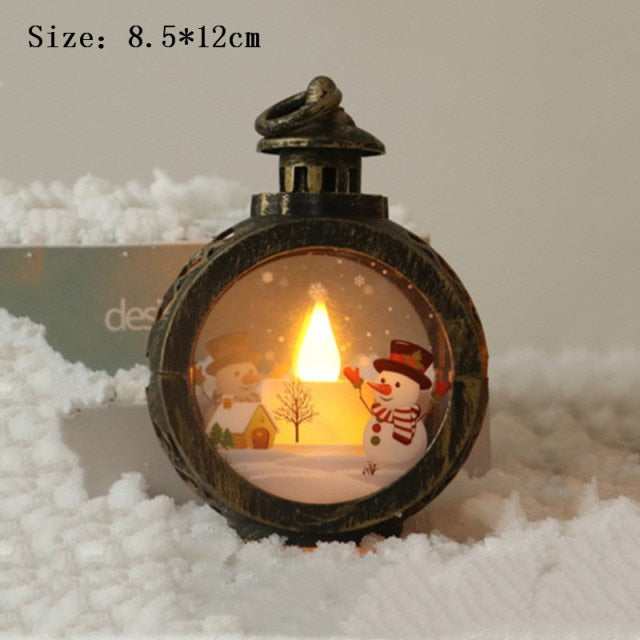 Santa Claus Snowman Lantern Light Christmas Tree Ornament - Christmas Trees USA
