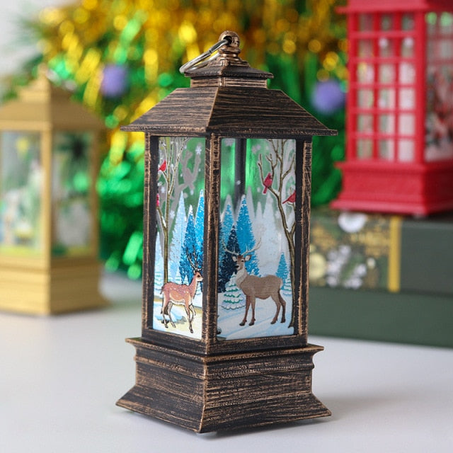 Santa Claus Snowman Lantern Light Christmas Tree Ornament - Christmas Trees USA