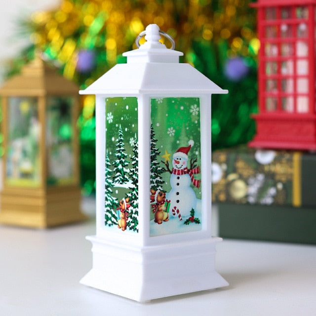 Santa Claus Snowman Lantern Light Christmas Tree Ornament - Christmas Trees USA
