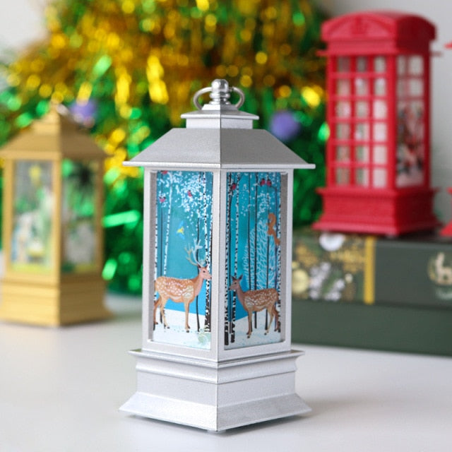Santa Claus Snowman Lantern Light Christmas Tree Ornament - Christmas Trees USA