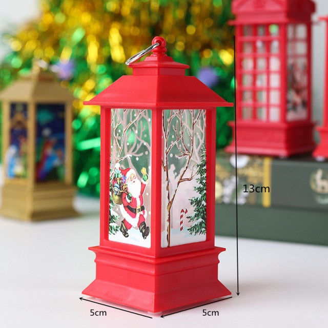Santa Claus Snowman Lantern Light Christmas Tree Ornament - Christmas Trees USA