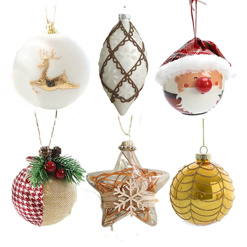 Christmas Ornament Set Glass Christmas Ball White Foam Plastic Ball