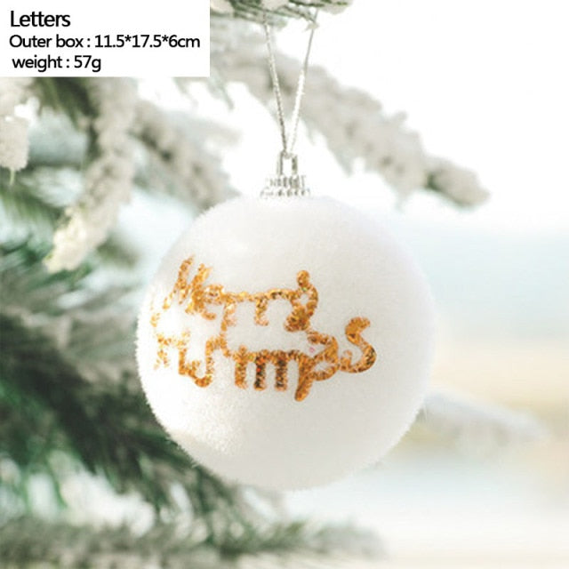 Christmas Ornament Set Glass Christmas Ball White Foam Plastic Ball