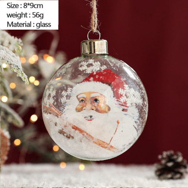 Christmas Ornament Set Glass Christmas Ball White Foam Plastic Ball