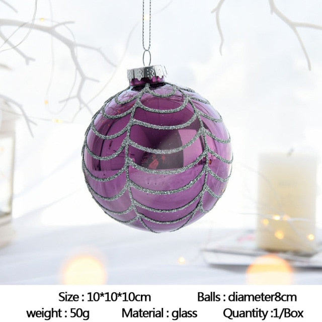 Christmas Ornament Set Glass Christmas Ball White Foam Plastic Ball