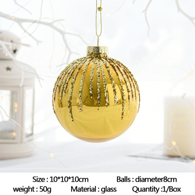 Christmas Ornament Set Glass Christmas Ball White Foam Plastic Ball