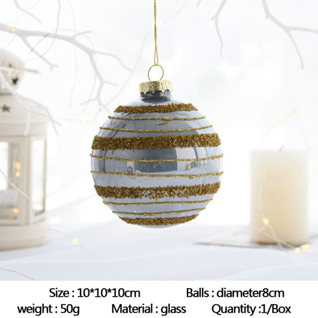 Christmas Ornament Set Glass Christmas Ball White Foam Plastic Ball