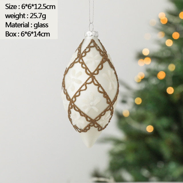 Christmas Ornament Set Glass Christmas Ball White Foam Plastic Ball