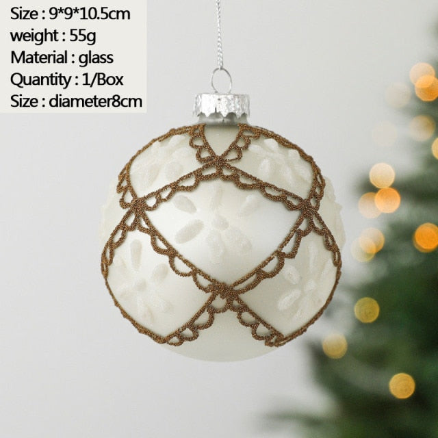 Christmas Ornament Set Glass Christmas Ball White Foam Plastic Ball