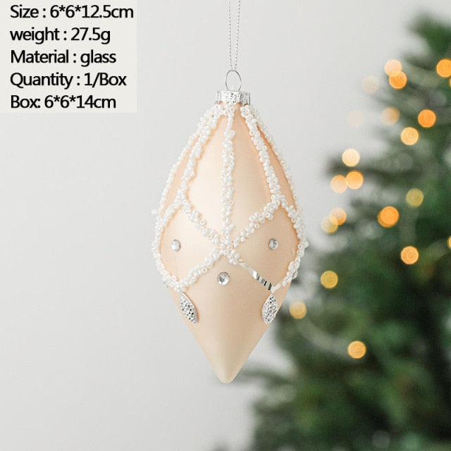 Christmas Ornament Set Glass Christmas Ball White Foam Plastic Ball