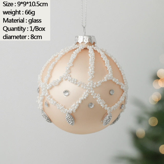 Christmas Ornament Set Glass Christmas Ball White Foam Plastic Ball