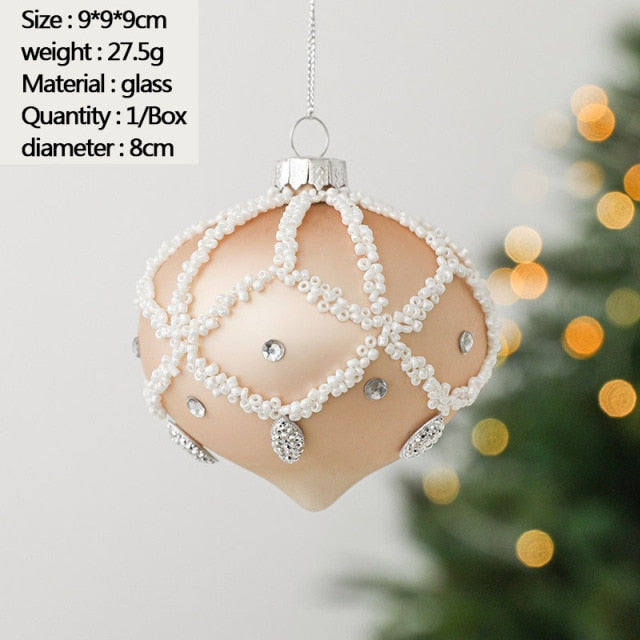 Christmas Ornament Set Glass Christmas Ball White Foam Plastic Ball