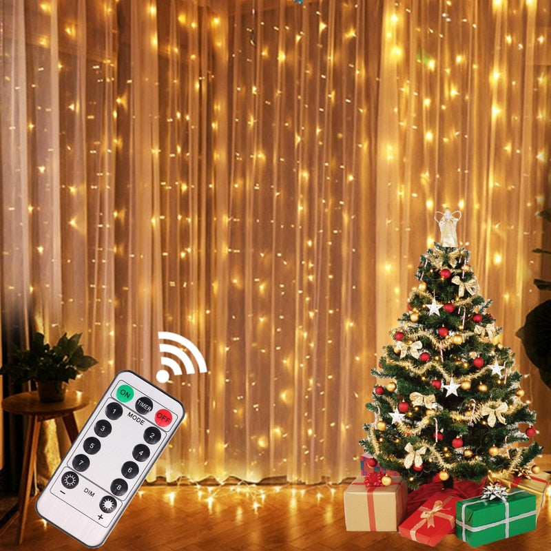 3M Christmas Lights Curtain Garland for Christmas Decorations - Christmas Trees USA
