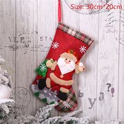 Multicolor Christmas Stockings With Santa Sticker Placed On It - Christmas Trees USA