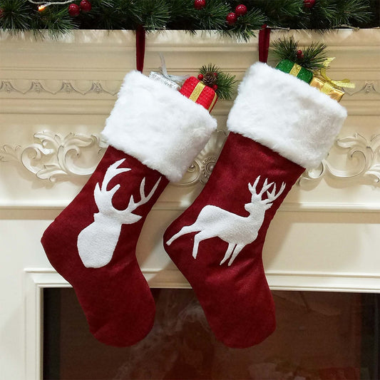 Christmas Deer Printed Stocking - Christmas Trees USA