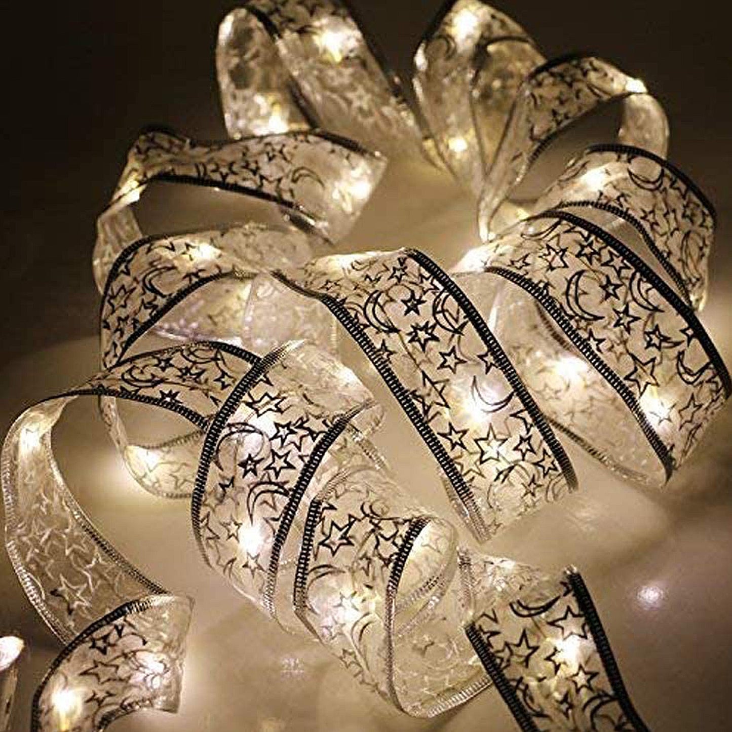 2/4m Fairy Lights Strings Cooper Wire Ribbon Bows Lights - Christmas Trees USA