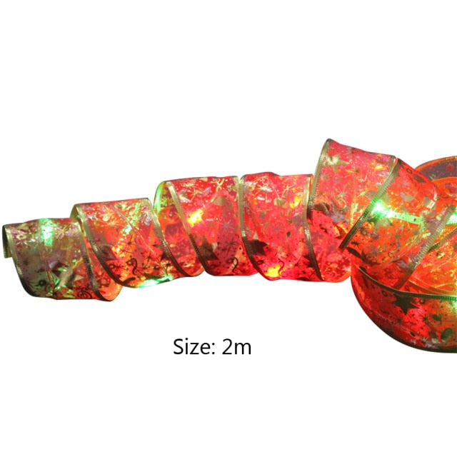 2/4m Fairy Lights Strings Cooper Wire Ribbon Bows Lights - Christmas Trees USA
