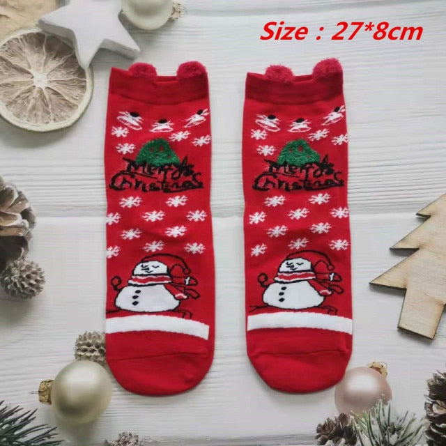 Cartoon Christmas Socks - Christmas Trees USA
