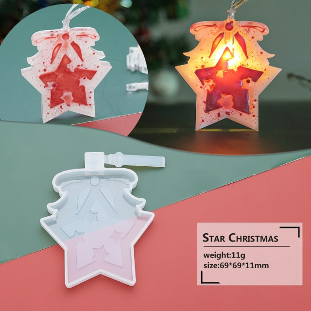 Resin DIY Mold Holiday Decoration Christmas Light Card - Christmas Trees USA