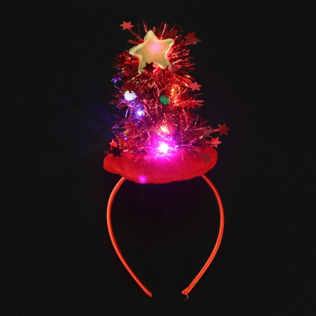 Blinking Green Christmas Tree Headband - Christmas Trees USA