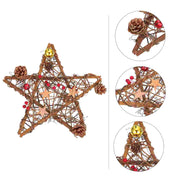 Christmas Wreath Decor Five-pointed Star Wreath Pendant Festival Wreath (Light) - Christmas Trees USA