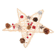 Christmas Wreath Decor Five-pointed Star Wreath Pendant Festival Wreath (Light) - Christmas Trees USA