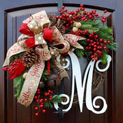 Red Bownot Christmas Decoration Wreath - Christmas Trees USA