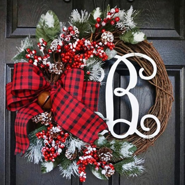 Red Bownot Christmas Decoration Wreath - Christmas Trees USA