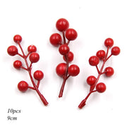 1pack Christmas Red Berry Flowers Artificial Stamen Buds - Christmas Trees USA
